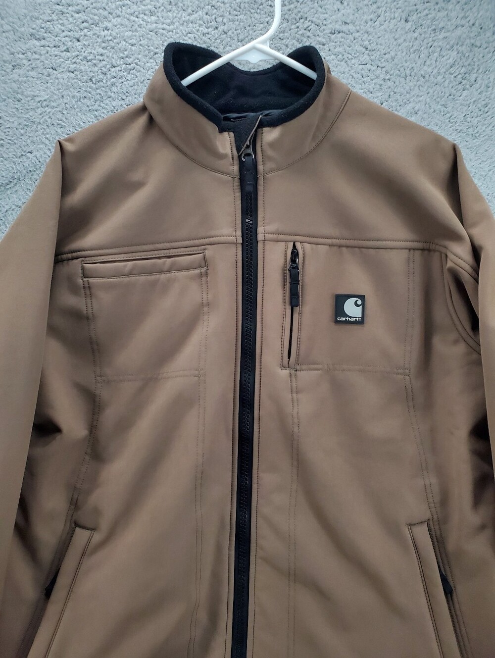 Carhartt Soft Shell Jacket Womens XL Brown Tan Full Zip WJ176 SBN - Picture 4 of 9